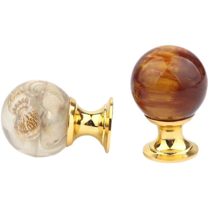Window Lock Bar - Amber Shell Tiger Eye Gold Cupboard