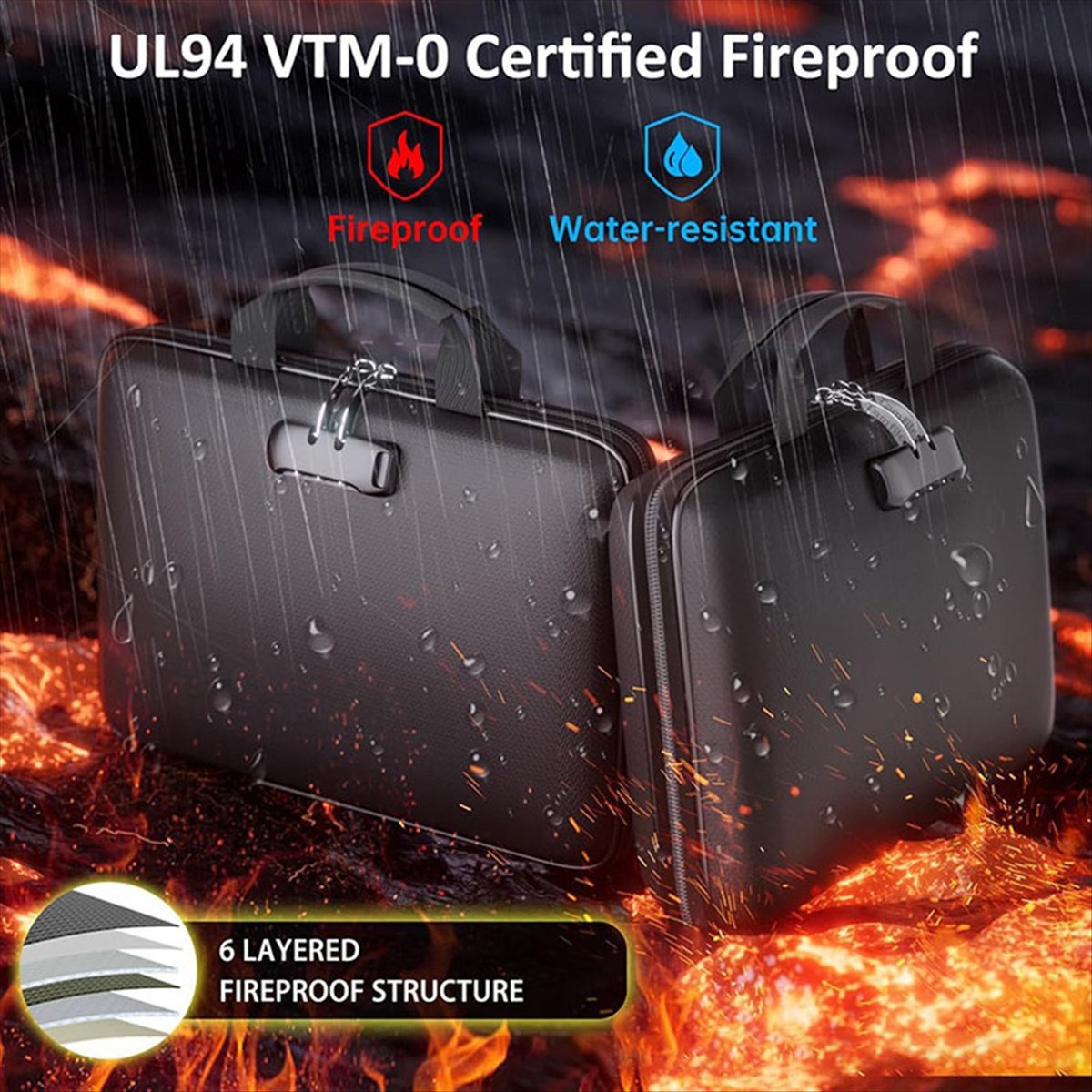 Fire Safe Document - Fireproof Document Organizer Box with Lock