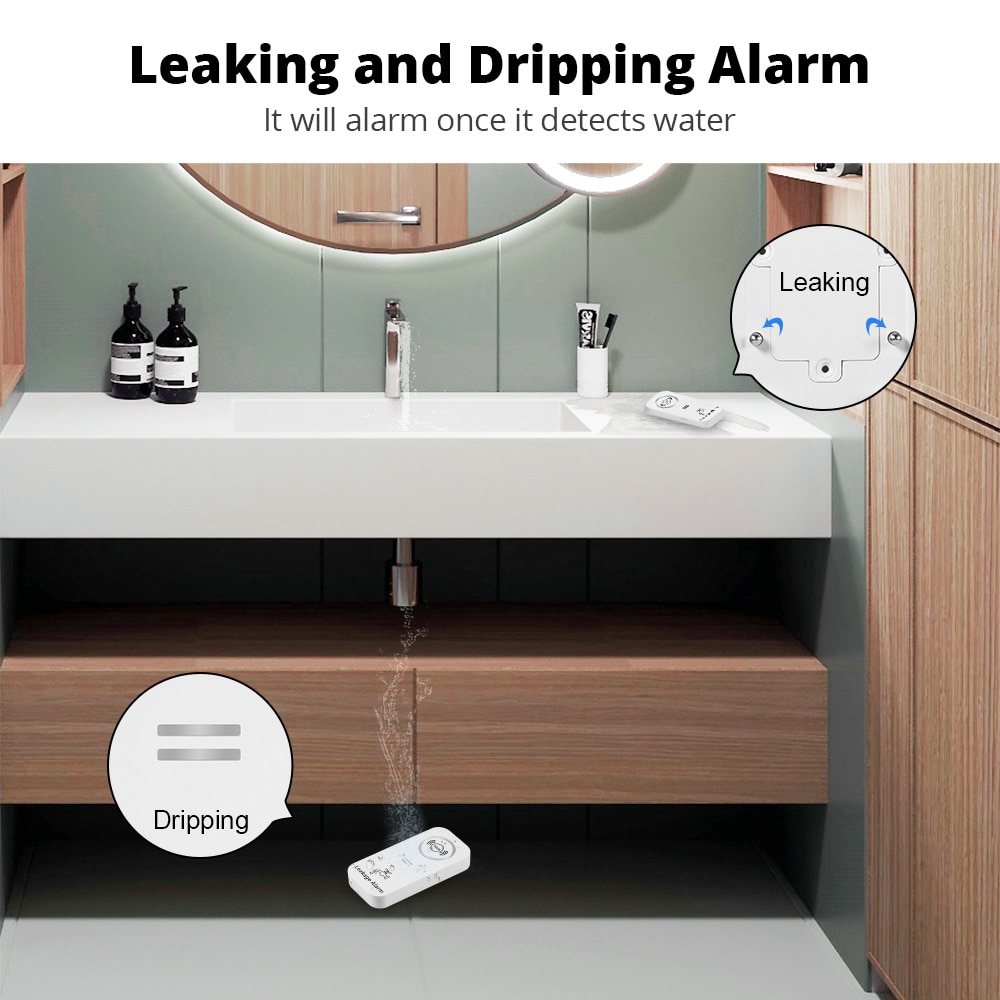 KERUI Wireless Water Sensor 90 - Water Alarm Sensor recension och pris